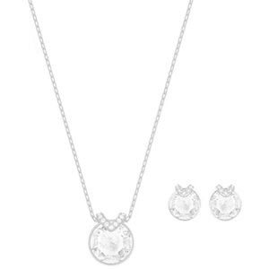 Swarovski - Bella V set Round cut, White, Rhodium plated